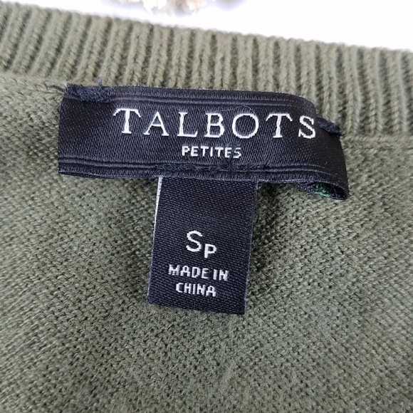 Talbots rainy day olive green sweater SZ/SP - Picture 5 of 6